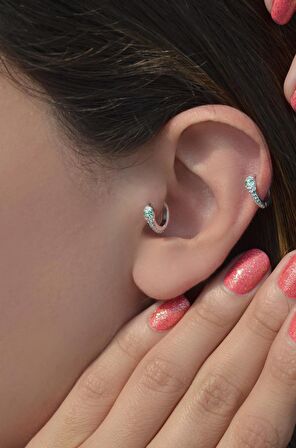 Yılan Halka Piercing Tragus Helix Kıkırdak Gümüş Renk