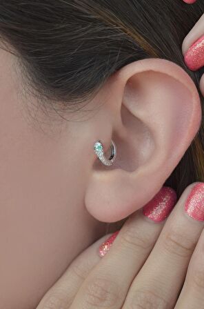 Yılan Halka Piercing Tragus Helix Kıkırdak Gümüş Renk