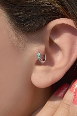 Yılan Halka Piercing Tragus Helix Kıkırdak Gümüş Renk