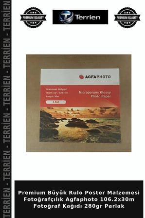 Premium Büyük Rulo Poster Malzemesi Fotoğrafçılık Agfaphoto 106.2x30m Fotoğraf Kağıdı 280gr Parlak