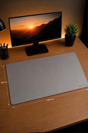 Premium Masa Ort Çalışma Mat Bilgisayar Altı Oyuncu Klavye Fare Altlığı 1200*600MM Gri