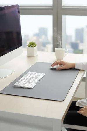 Premium Masa Ort Çalışma Mat Bilgisayar Altı Oyuncu Klavye Fare Altlığı 1200*600MM Gri