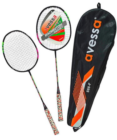 Delux Serisi Rekreasyon Hareket Müsabaka 888-F Tek Parça Badmington Raket Set Çift