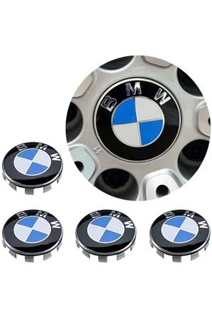 Bmw 3 Serisi E30 1982-1990 Logolu Jant Göbeği Seti 65mm- 68mm