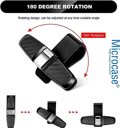Microcase Universal Oto Güneş Gözlük Tutucu Askılık 360 Döner Başlık 2in1 - AL5239