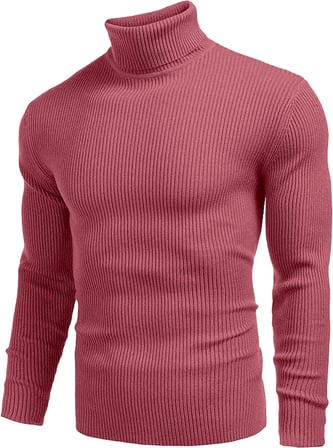 Erkek Slim Fit Boğazlı Triko Kazak – Esnek Dokulu