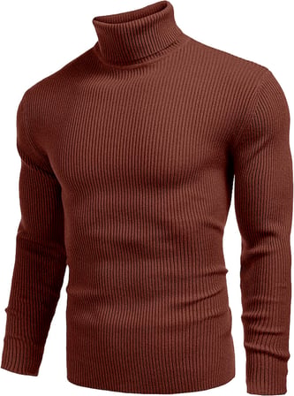 Erkek Slim Fit Boğazlı Triko Kazak – Esnek Dokulu