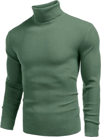Erkek Slim Fit Boğazlı Triko Kazak – Esnek Dokulu