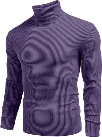 Erkek Slim Fit Boğazlı Triko Kazak – Esnek Dokulu