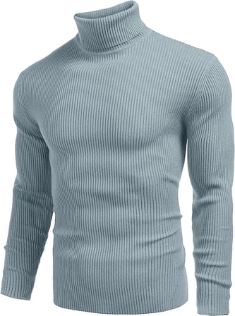 Erkek Slim Fit Boğazlı Triko Kazak – Esnek Dokulu
