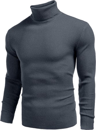 Erkek Slim Fit Boğazlı Triko Kazak – Esnek Dokulu