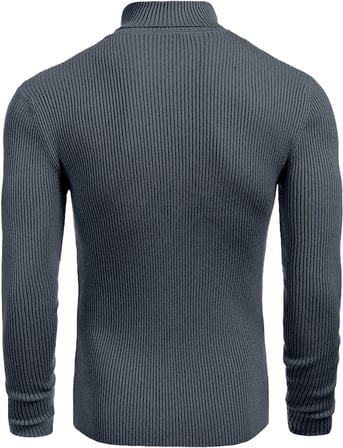 Erkek Slim Fit Boğazlı Triko Kazak – Esnek Dokulu