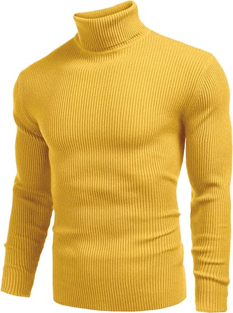 Erkek Slim Fit Boğazlı Triko Kazak – Esnek Dokulu