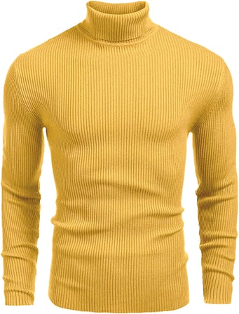 Erkek Slim Fit Boğazlı Triko Kazak – Esnek Dokulu