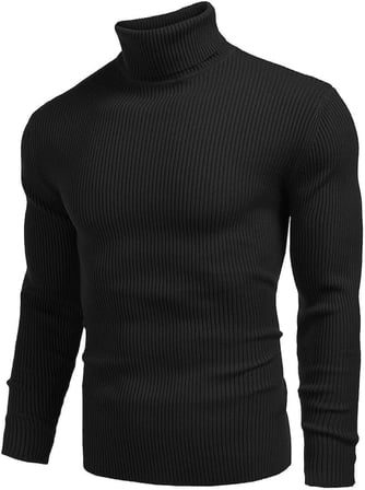Erkek Slim Fit Boğazlı Triko Kazak – Esnek Dokulu