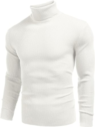 Erkek Slim Fit Boğazlı Triko Kazak – Esnek Dokulu