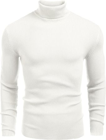 Erkek Slim Fit Boğazlı Triko Kazak – Esnek Dokulu