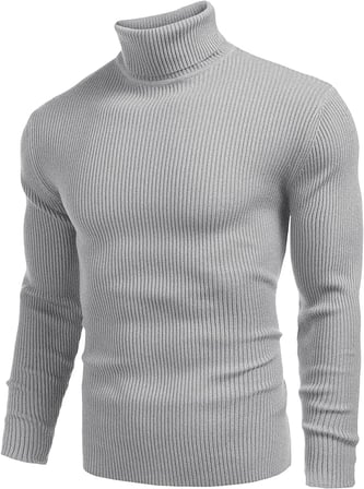 Erkek Slim Fit Boğazlı Triko Kazak – Esnek Dokulu