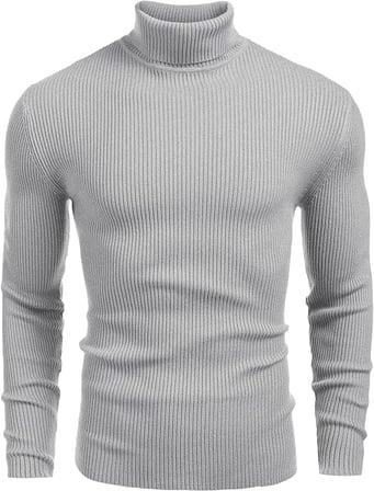 Erkek Slim Fit Boğazlı Triko Kazak – Esnek Dokulu