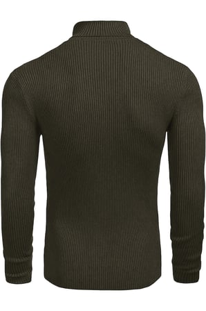 Erkek Slim Fit Boğazlı Triko Kazak – Esnek Dokulu