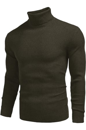 Erkek Slim Fit Boğazlı Triko Kazak – Esnek Dokulu