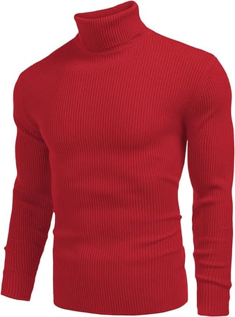 Erkek Slim Fit Boğazlı Triko Kazak – Esnek Dokulu