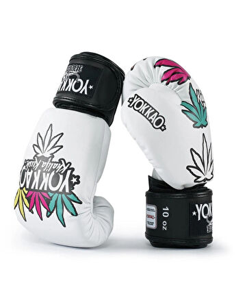Yokkao Khalifa Kush White Boks, Kick Boks, Muay Thai Eldiveni