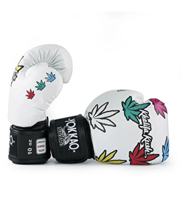Yokkao Khalifa Kush White Boks, Kick Boks, Muay Thai Eldiveni