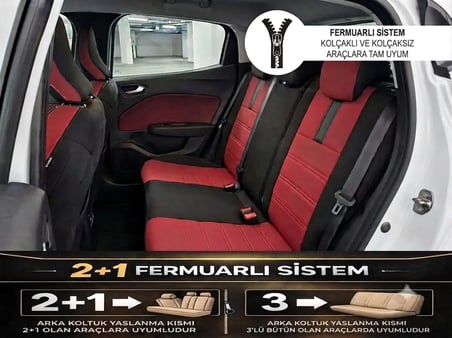 Yıldız Kırmızı Serisi Fiat Palio İle Uyumlu Tam Set Oto Koltuk Kılıfı