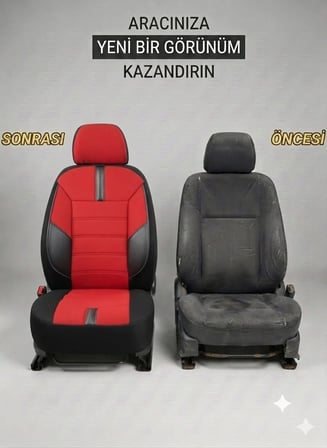 Yıldız Kırmızı Serisi Tofaş Dogan İle Uyumlu Tam Set Oto Koltuk Kılıfı