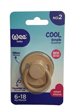 Wee Baby Cool Yuvarlak Uçlu Emzik 6-18 Ay No:2 Krem K:364