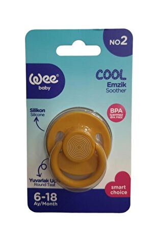 Wee Baby Cool Yuvarlak Uçlu Emzik 6-18 Ay No:2 Kavuniçi K:364