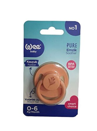 Wee Baby Pure Yuvarlak Uçlu Emzik 0-6 Ay No:1 Turuncu K:698