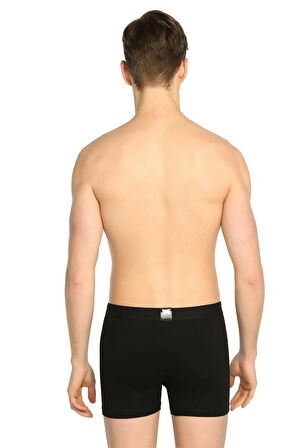 Erkek Siyah Elastan Likralı Boxer 3'lü