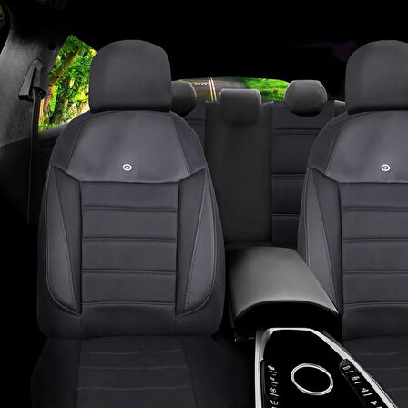 Dacia Lodgy Araçlara Uyumlu Oto Koltuk Kılıfı Seti - Yıldız Serisi Siyah