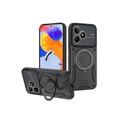 Newface Realme C53 Kılıf Joy Lens Standlı Kapak - Siyah