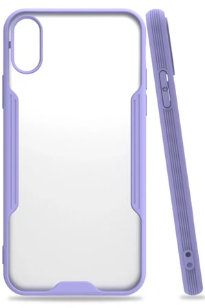 Newface Apple iPhone X Kılıf Platin Silikon - Lila