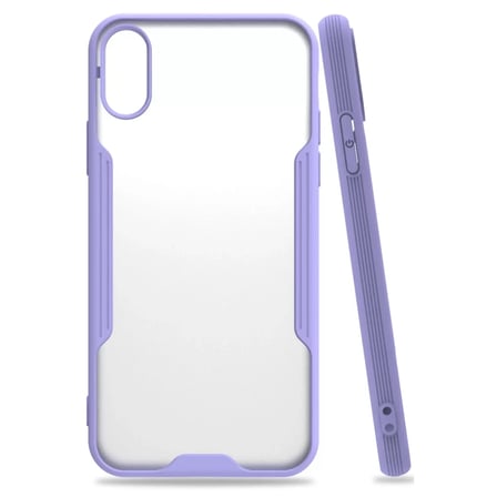 Newface Apple iPhone X Kılıf Platin Silikon - Lila