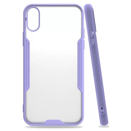 Newface Apple iPhone X Kılıf Platin Silikon - Lila