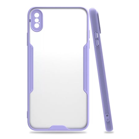 Newface Apple iPhone XS Max Kılıf Platin Silikon - Lila