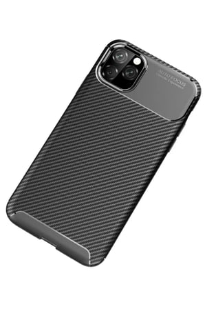 Newface Apple iPhone 11 Pro Max Kılıf Auto Focus Karbon Kapak - Siyah