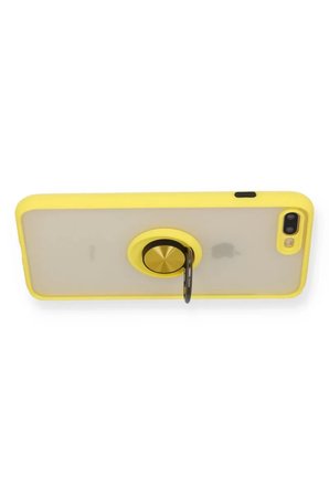 Newface Apple iPhone 7 Plus Kılıf Montreal Yüzüklü Silikon Kapak - Sarı