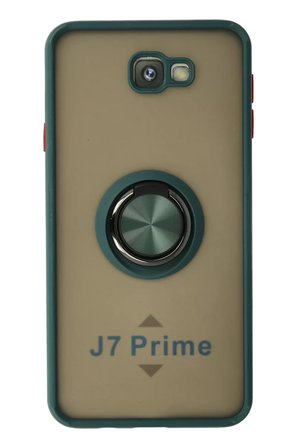 Newface Samsung Galaxy J7 Prime Kılıf Montreal Yüzüklü Silikon Kapak - Yeşil