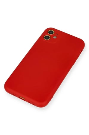 Newface Apple iPhone 11 Kılıf Nano içi Kadife Silikon - Kırmızı