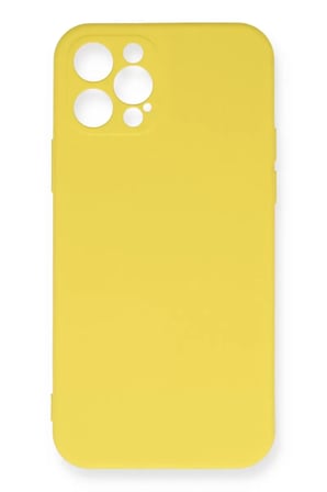 Newface Apple iPhone 12 Pro Max Kılıf Nano içi Kadife Silikon - Sarı