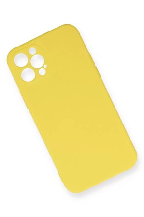 Newface Apple iPhone 12 Pro Max Kılıf Nano içi Kadife Silikon - Sarı