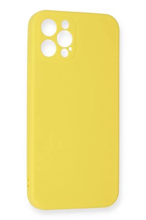 Newface Apple iPhone 12 Pro Max Kılıf Nano içi Kadife Silikon - Sarı