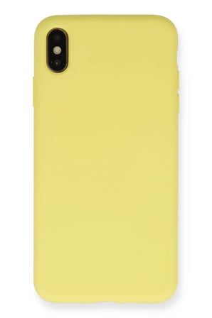 Newface Apple iPhone XS Max Kılıf Nano içi Kadife Silikon - Mat Sarı