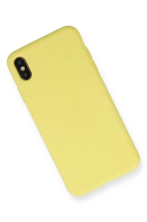 Newface Apple iPhone XS Max Kılıf Nano içi Kadife Silikon - Mat Sarı