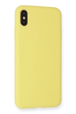 Newface Apple iPhone XS Max Kılıf Nano içi Kadife Silikon - Mat Sarı